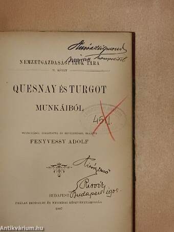 Quesnay és Turgot munkáiból