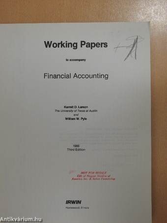 Working Papers to accompany Financial Accounting