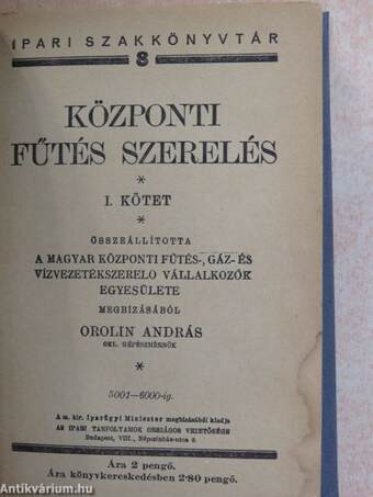 Központi fűtés szerelés I-II.