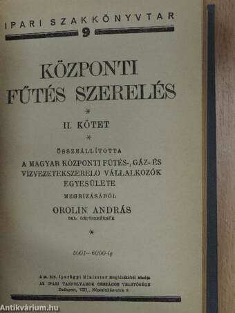 Központi fűtés szerelés I-II.