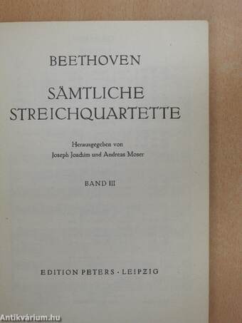 Sämtliche Streichquartette III.