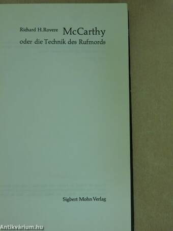 McCarthy oder die Technik des Rufmords