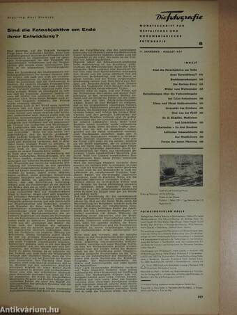 Die Fotografie August 1957.