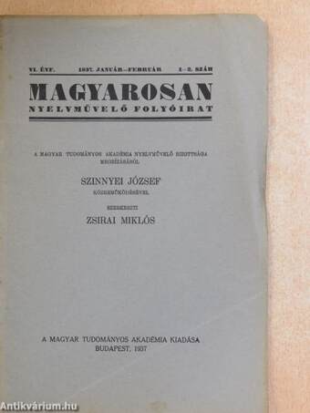 Magyarosan 1937. január-február