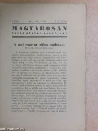 Magyarosan 1932. május-június