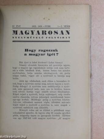 Magyarosan 1935. január-február