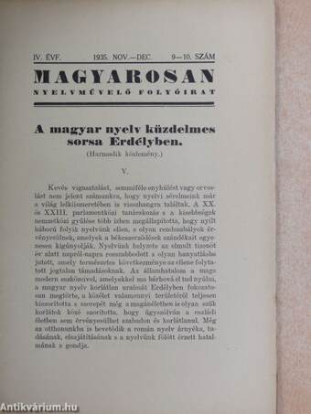 Magyarosan 1935. november-december