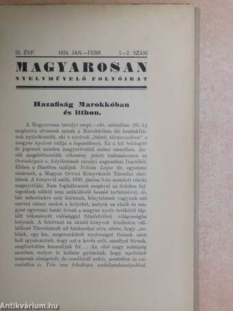 Magyarosan 1934. január-december