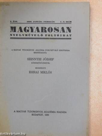 Magyarosan 1936. január-december