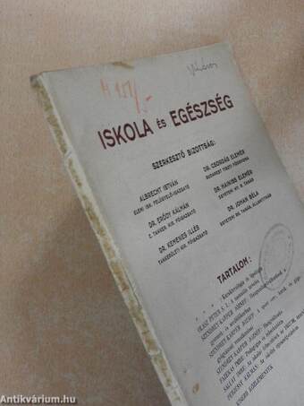 Iskola és egészség 1938. március