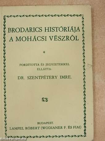 Brodarics históriája a mohácsi vészről