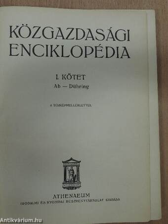 Közgazdasági Enciklopédia I. (töredék)