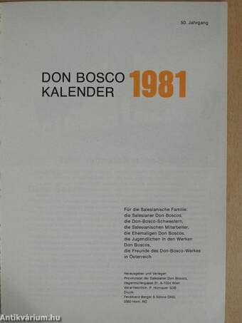 Don Bosco Kalender 1981