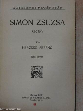 Simon Zsuzsa I-II.