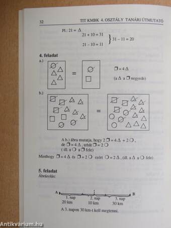 Kis Matematikusok Baráti Köre Tanári útmutató - 4. osztály