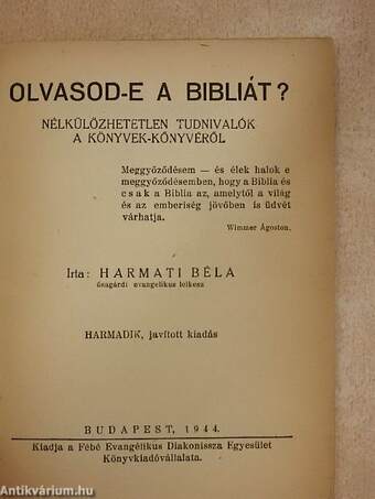 Olvasod-e a Bibliát?