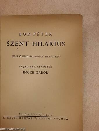 Szent Hilarius