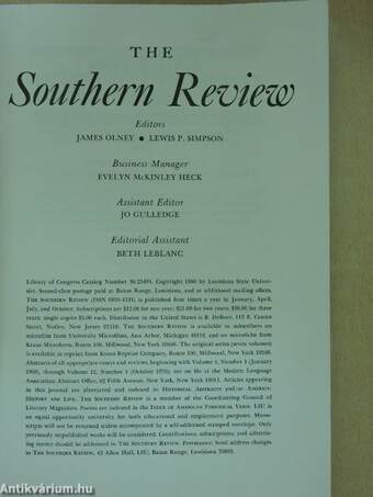 The Southern Review Autumn 1986