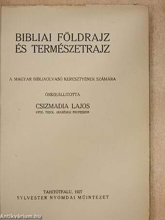 Bibliai földrajz és természetrajz