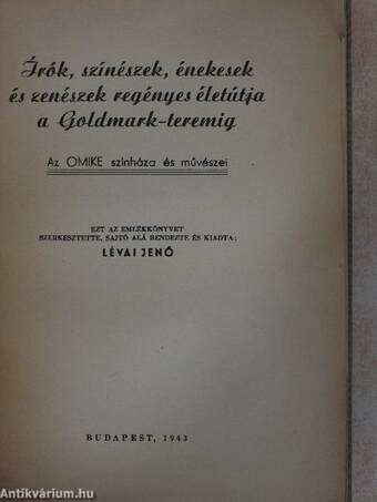 Írók, színészek, énekesek és zenészek regényes életútja a Goldmark-teremig