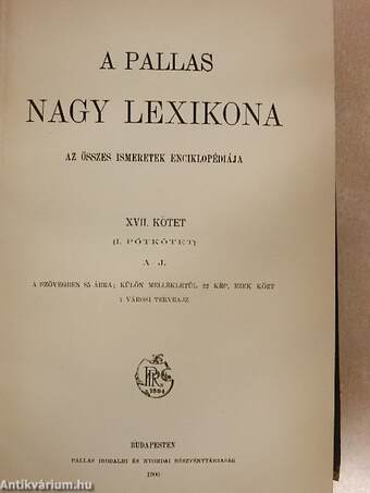 A Pallas Nagy Lexikona XVII. (töredék)