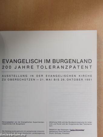 Evangelisch im Burgenland. 200 Jahre Toleranzpatent