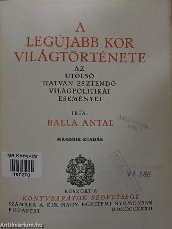 A legújabb kor világtörténete