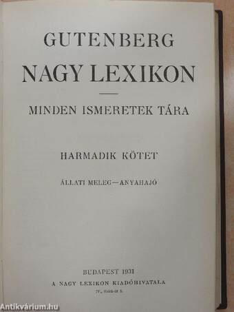 Gutenberg Nagy Lexikon III. (töredék)