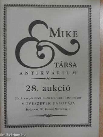 Mike és Társa Antikvárium 28. Aukció