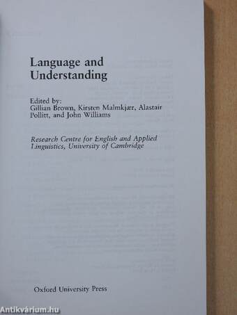 Language and Understanding