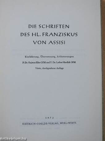 Die Schriften des HL. Franziskus von Assisi