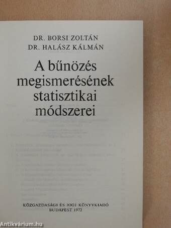 A bűnözés megismerésének statisztikai módszerei