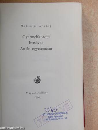 Gyermekkorom/Inasévek/Az én egyetemeim