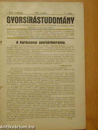 Gyorsírástudomány 1941. január