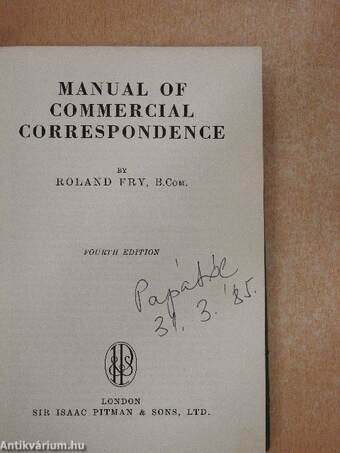 Manual of Commercial Correspondence