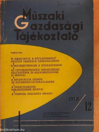 Műszaki-gazdasági Tájékoztató 1978. december