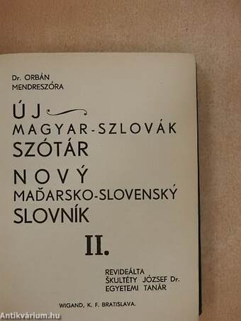 Új magyar-szlovák szótár II.