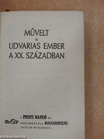 Művelt és udvarias ember a XX. században