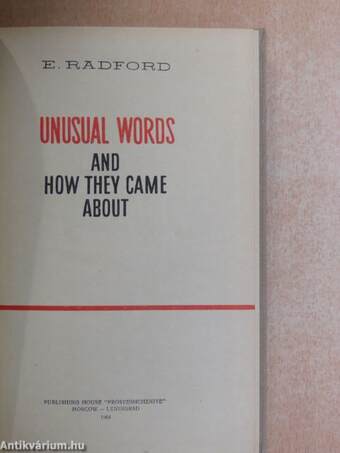 Unusual words and how they came about