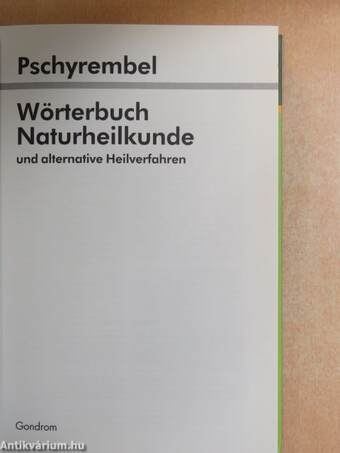 Pschyrembel Wörterbuch Naturheilkunde