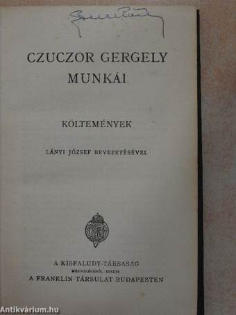 Czuczor Gergely munkái