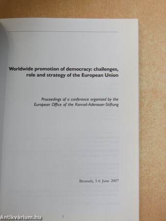 Worldwide promotion of democracy: challenges, role and strategy of the European Union 