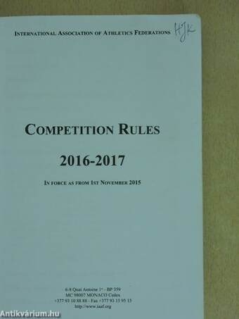 Competition Rules 2016-2017