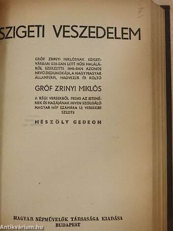 Arany János kisebb elbeszélő költeményei és balladái/Vörösmarty válogatott munkái/Vas Gereben elbeszélései/Szigeti veszedelem/Rontó Pál/Balassa Bálint válogatott költeményei/Berzsenyi Dániel költeményei