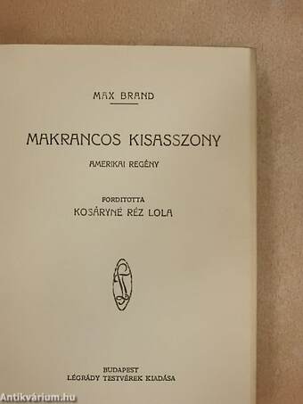 Makrancos kisasszony