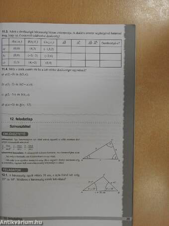 Matematika gyakorló feladatlapok 11.