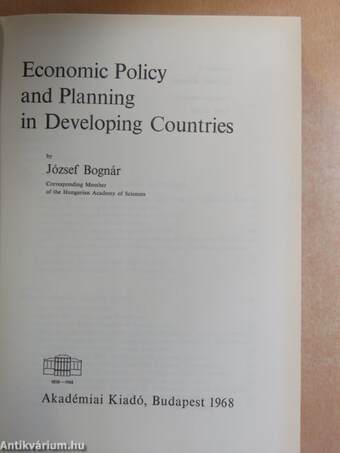 Economic Policy and Planning in Developing Countries