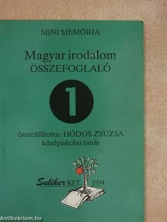 Magyar irodalom összefoglaló 1.