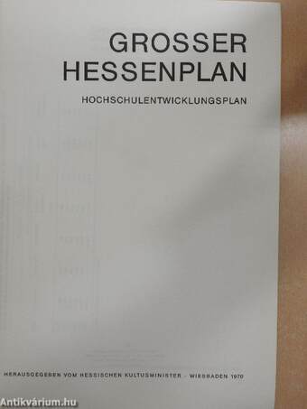 Grosser Hessenplan Hochschulentwicklungsplan