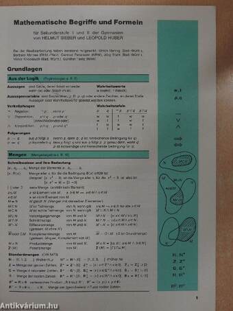 Mathematische Formelsammlung für Gymnasien